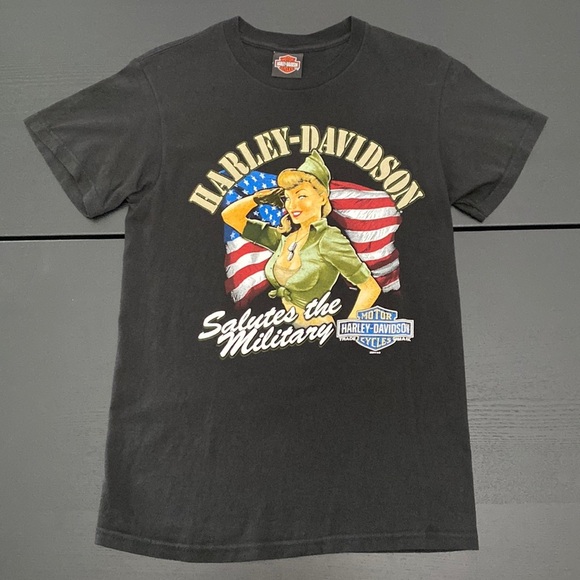 Harley-Davidson Military Babe Pin-Up T-Shirt - Small